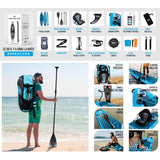 Aqua Spirit Sup Planche à pagaie Gonflable Stand Up, Kit Complet de Conversion de Kayak avec pagaie, Sac à Dos, Pompe et Autres Accessoires