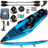 Aqua Spirit Kayak gonflable 2023, 10'5"/13'5"/, ensemble complet de kayak pour 1 ou 2 personnes avec pagaie, sac à dos, pompe double course et plus d'accessoires, adultes débutants, experts, garantie 3 ans