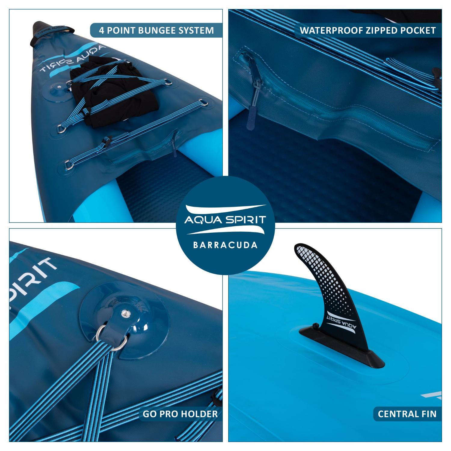 Aqua Spirit Kayak gonflable 2023, 10'5"/13'5"/, ensemble complet de kayak pour 1 ou 2 personnes avec pagaie, sac à dos, pompe double course et plus d'accessoires, adultes débutants, experts, garantie 3 ans