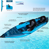 Aqua Spirit Kayak gonflable 2023, 10'5"/13'5"/, ensemble complet de kayak pour 1 ou 2 personnes avec pagaie, sac à dos, pompe double course et plus d'accessoires, adultes débutants, experts, garantie 3 ans