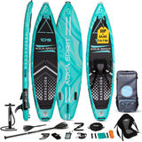 Aqua Spirit SUP Stand-Up Paddle Gonflable 2024, 320x81x15cm, Kit Complet de Conversion de Kayak avec Pagaie, Sac à Dos, Pompe et Autres Accessoires, Adultes Débutants/Experts, Garantie 3 Ans