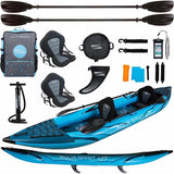 Aqua Spirit Kayak gonflable 2023, 10'5"/13'5"/, ensemble complet de kayak pour 1 ou 2 personnes avec pagaie, sac à dos, pompe double course et plus d'accessoires, adultes débutants, experts, garantie 3 ans