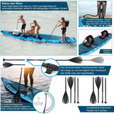 Aqua Spirit Planche de Stand Up Paddle Gonflable SUP Barracuda Kayak - 320x79x15cm/457x91x15cm - Adultes Débutants/Experts | Limite de 150 kg - siège, pagaie, pale de kayak, pompe, sac Garantie 2 ans 