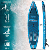 Aqua Spirit Sup Planche à pagaie Gonflable Stand Up, Kit Complet de Conversion de Kayak avec pagaie, Sac à Dos, Pompe et Autres Accessoires