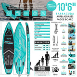 Aqua Spirit SUP Stand-Up Paddle Gonflable 2024, 320x81x15cm, Kit Complet de Conversion de Kayak avec Pagaie, Sac à Dos, Pompe et Autres Accessoires, Adultes Débutants/Experts, Garantie 3 Ans