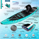 Aqua Spirit SUP Stand-Up Paddle Gonflable 2024, 320x81x15cm, Kit Complet de Conversion de Kayak avec Pagaie, Sac à Dos, Pompe et Autres Accessoires, Adultes Débutants/Experts, Garantie 3 Ans