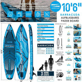 Aqua Spirit SUP Stand-Up Paddle Gonflable 2024, 320x81x15cm, Kit Complet de Conversion de Kayak avec Pagaie, Sac à Dos, Pompe et Autres Accessoires, Adultes Débutants/Experts, Garantie 3 Ans