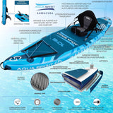 Aqua Spirit SUP Stand-Up Paddle Gonflable 2024, 320x81x15cm, Kit Complet de Conversion de Kayak avec Pagaie, Sac à Dos, Pompe et Autres Accessoires, Adultes Débutants/Experts, Garantie 3 Ans