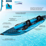 Aqua Spirit Kayak gonflable 2023, 10'5"/13'5"/, ensemble complet de kayak pour 1 ou 2 personnes avec pagaie, sac à dos, pompe double course et plus d'accessoires, adultes débutants, experts, garantie 3 ans