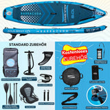 Aqua Spirit SUP Stand-Up Paddle Gonflable 2024, 320x81x15cm, Kit Complet de Conversion de Kayak avec Pagaie, Sac à Dos, Pompe et Autres Accessoires, Adultes Débutants/Experts, Garantie 3 Ans