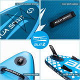 Planche de Stand Up Paddle Gonflable AQUA SPIRIT Blitz pour adultes et adolescents, débutants et avancés Modèle iSUP hybride et touring plus pagaie réglable en aluminium