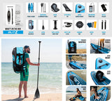 Planche de Stand Up Paddle Gonflable AQUA SPIRIT Blitz pour adultes et adolescents, débutants et avancés Modèle iSUP hybride et touring plus pagaie réglable en aluminium