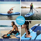 Aqua Spirit Stand Up Paddle Gonflable SUP Tempo Set Complet - 305x81x13cm/320x81x15cm - Adulte Débutant/Expert - avec sac à dos, laisse, pagaie, matelas à langer et garantie 2 ans