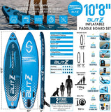 Planche de Stand Up Paddle Gonflable AQUA SPIRIT Blitz pour adultes et adolescents, débutants et avancés Modèle iSUP hybride et touring plus pagaie réglable en aluminium