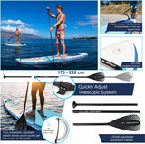 Aqua Spirit Stand Up Paddle Gonflable SUP Tempo Set Complet - 305x81x13cm/320x81x15cm - Adulte Débutant/Expert - avec sac à dos, laisse, pagaie, matelas à langer et garantie 2 ans