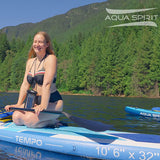 Aqua Spirit Stand Up Paddle Gonflable SUP Tempo Set Complet - 305x81x13cm/320x81x15cm - Adulte Débutant/Expert - avec sac à dos, laisse, pagaie, matelas à langer et garantie 2 ans