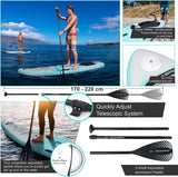 Aqua Spirit Stand Up Paddle Gonflable SUP Tempo Set Complet - 305x81x13cm/320x81x15cm - Adulte Débutant/Expert - avec sac à dos, laisse, pagaie, matelas à langer et garantie 2 ans