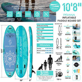 Aqua Spirit Prana Kit de planche de stand up paddle gonflable pour yoga, eau, fitness, pagaie et sac à dos en aluminium, tapis à langer, pompe, laisse, support pour GoPro et 3 ans de garantie, 3 m 