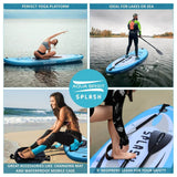 Planche de stand up paddle gonflable AQUA SPIRIT Splash iSUP de 9' de long pour débutant/intermédiaire avec sac à dos, laisse, pagaie, matelas à langer et sac étanche pour téléphone portable